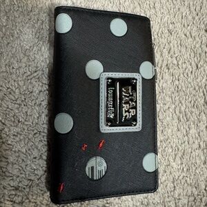 Loungefly Star Wars Black and Gray Polka Dot Wallet